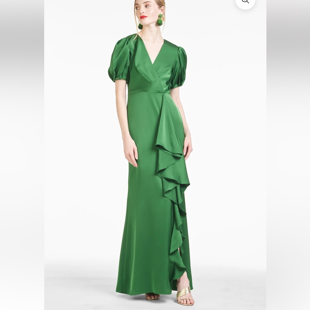 Sachin + Babi Green Ruffled Tiered Maxi Dress